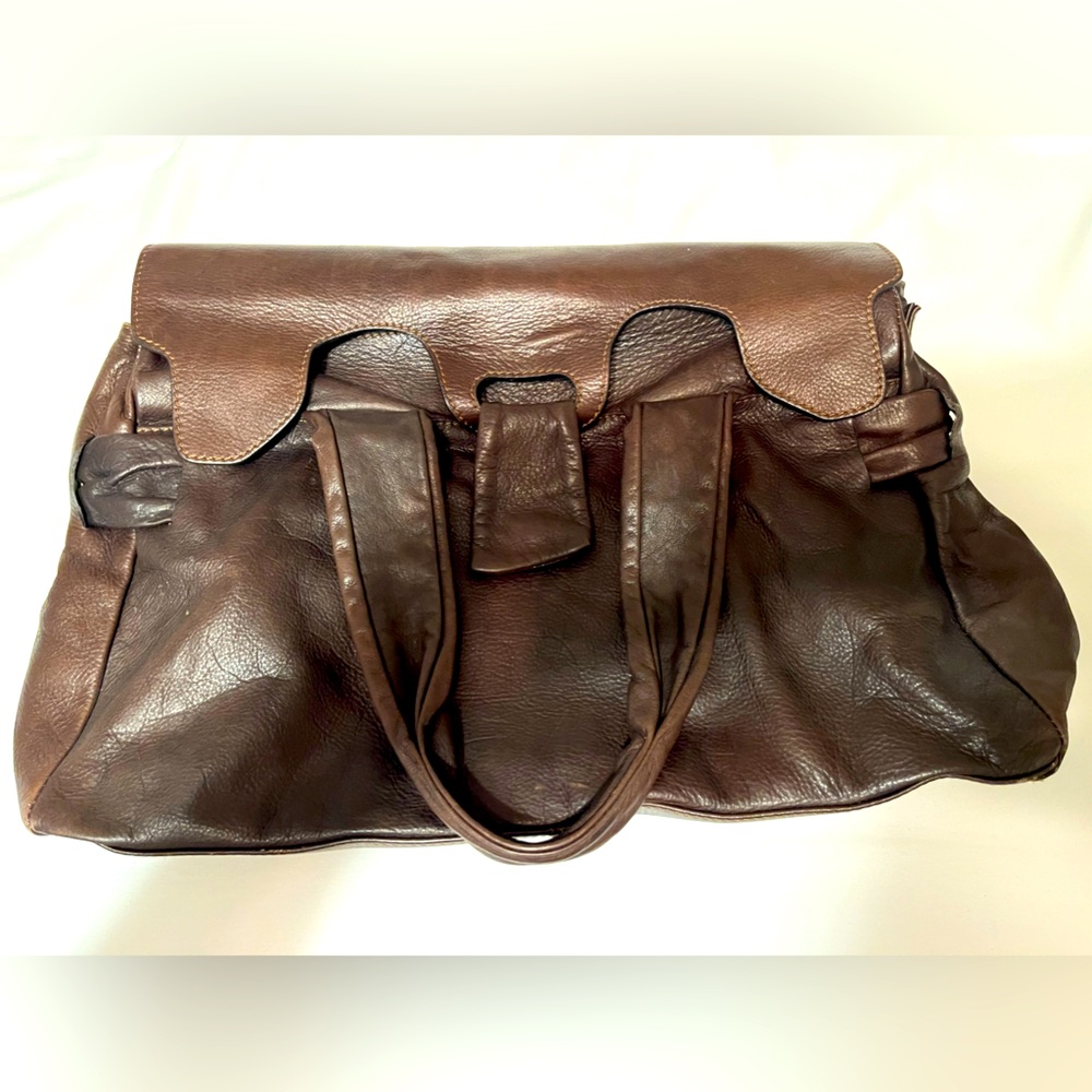Luisanna genuine brown leather bag from Italy.
